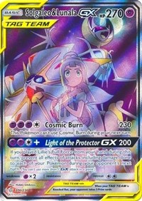 Carta Pokémon Lendário Solgaleo E Lunala Gx Eclipse Cosmico